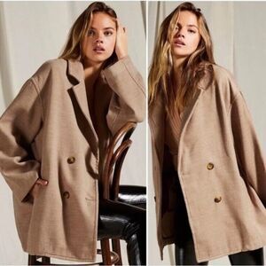 NWT Free People Hanna Super Soft Slouchy Blazer Camel Coat Jacket Unstructured M